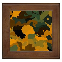 Background For Scrapbooking Or Other Camouflage Patterns Orange And Green Framed Tiles by Nexatart