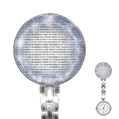 Binary Computer Technology Code Stainless Steel Nurses Watch by Nexatart