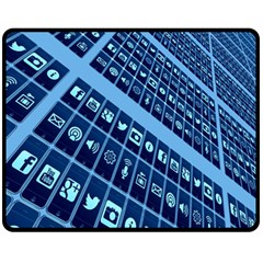 Mobile Phone Smartphone App Fleece Blanket (medium)  by Nexatart