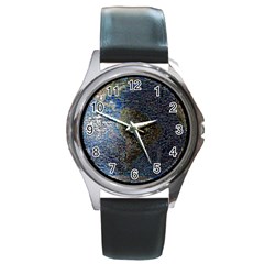 World Mosaic Round Metal Watch by Nexatart