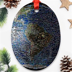 World Mosaic Ornament (oval) by Nexatart