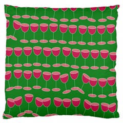 Wine Red Champagne Glass Red Wine Large Cushion Case (two Sides) by Nexatart