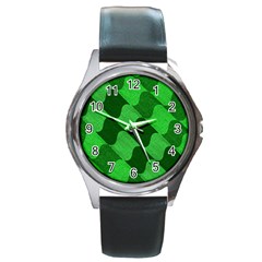 Fabric Textile Texture Surface Round Metal Watch by Nexatart
