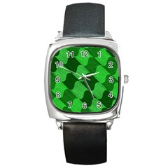 Fabric Textile Texture Surface Square Metal Watch by Nexatart