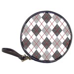 Fabric Texture Argyle Design Grey Classic 20-CD Wallets Front