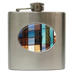 Glass Facade Colorful Architecture Hip Flask (6 Oz) by Nexatart