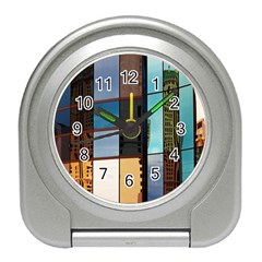 Glass Facade Colorful Architecture Travel Alarm Clocks by Nexatart