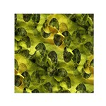Olive Seamless Camouflage Pattern Small Satin Scarf (Square) Front