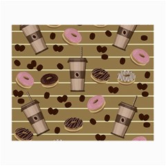 Coffee And Donuts  Small Glasses Cloth (2-side) by Valentinaart