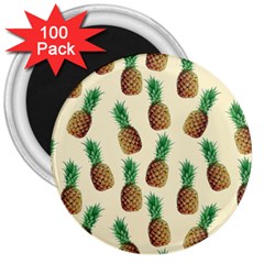 Pineapple Wallpaper Pattern 3  Magnets (100 Pack) by Nexatart
