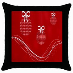 Simple Merry Christmas Throw Pillow Case (black) by Nexatart