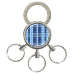 Textile Structure Texture Grid 3-Ring Key Chains Front