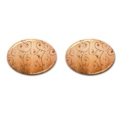 Texture Material Textile Gold Cufflinks (oval) by Amaryn4rt