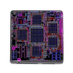 Technology Circuit Board Layout Pattern Memory Card Reader (square) by Amaryn4rt