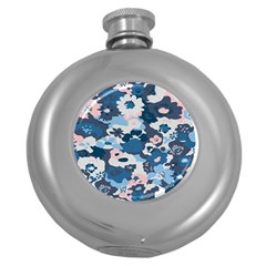 Fabric Wildflower Bluebird Round Hip Flask (5 Oz) by Simbadda