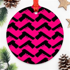 Pink Gun Ornament (round) by boho