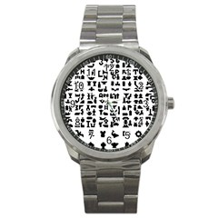 Anchor Puzzle Booklet Pages All Black Sport Metal Watch by Simbadda