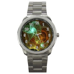 Art Shell Spirals Texture Sport Metal Watch by Simbadda