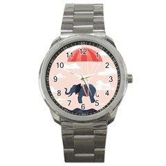 Digital Slon Parashyut Vektor Sport Metal Watch by Simbadda