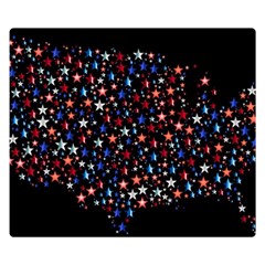 America Usa Map Stars Vector  Double Sided Flano Blanket (small)  by Simbadda