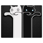Texture Cats Black White Double Sided Flano Blanket (Medium)  60 x50  Blanket Back