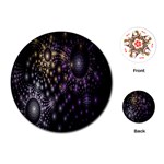 Fractal Patterns Dark Circles Playing Cards (Round)  Front
