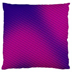 Retro Halftone Pink On Blue Large Flano Cushion Case (one Side) by Simbadda