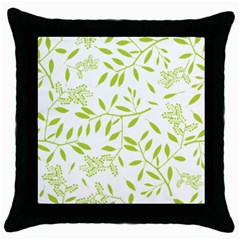 Leaves Pattern Seamless Throw Pillow Case (black) by Simbadda