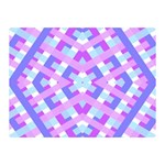 Geometric Gingham Merged Retro Pattern Double Sided Flano Blanket (Mini)  35 x27  Blanket Back