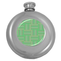 Geometric Pinstripes Shapes Hues Round Hip Flask (5 Oz) by Simbadda
