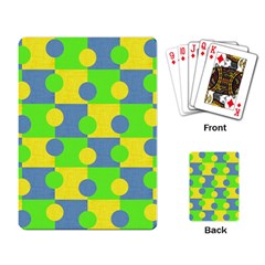 Abric Cotton Bright Blue Lime Playing Card by Simbadda