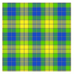 Spring Plaid Yellow Large Satin Scarf (square) by Simbadda