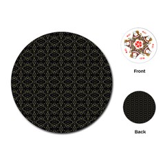Dark Interlace Tribal  Playing Cards (round)  by dflcprints