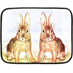 Rabbits  Fleece Blanket (mini) by Valentinaart