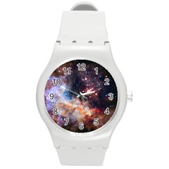 Celestial Fireworks Round Plastic Sport Watch (m) by SpaceShop