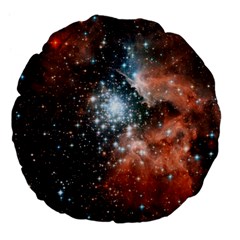 Star Cluster Large 18  Premium Flano Round Cushions by SpaceShop