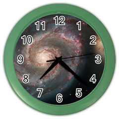 Whirlpool Galaxy And Companion Color Wall Clocks by SpaceShop