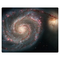 Whirlpool Galaxy And Companion Double Sided Flano Blanket (medium)  by SpaceShop