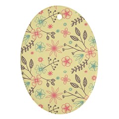 Seamless Spring Flowers Patterns Oval Ornament (two Sides) by TastefulDesigns