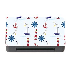 Seaside Nautical Themed Pattern Seamless Wallpaper Background Memory Card Reader With Cf by Simbadda