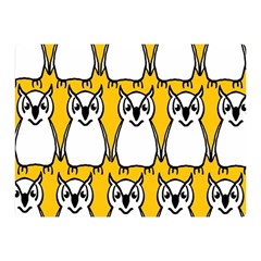 Yellow Owl Background Double Sided Flano Blanket (mini)  by Simbadda