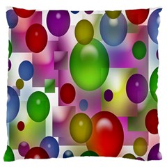 Colorful Bubbles Squares Background Large Flano Cushion Case (two Sides) by Simbadda