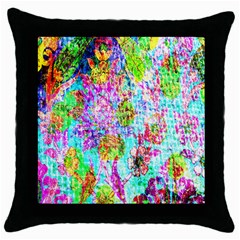 Bright Rainbow Background Throw Pillow Case (black) by Simbadda