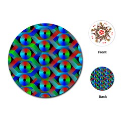 Bee Hive Color Disks Playing Cards (round)  by Amaryn4rt
