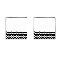 Chevrons Black Pattern Background Cufflinks (square) by Amaryn4rt