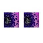 Blue Digital Fractal Cufflinks (Square) Front(Pair)