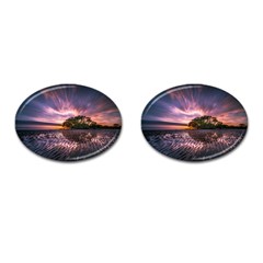 Landscape Reflection Waves Ripples Cufflinks (oval) by Amaryn4rt