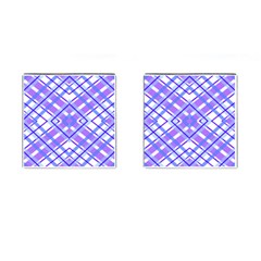 Geometric Plaid Pale Purple Blue Cufflinks (square) by Amaryn4rt