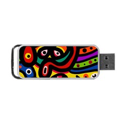 A Seamless Crazy Face Doodle Pattern Portable Usb Flash (one Side) by Amaryn4rt