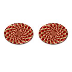 Fractal Red Petal Spiral Cufflinks (oval) by Amaryn4rt